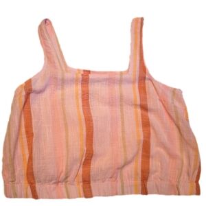 A.n.a mango stripe pink tank top. Size M. NWT